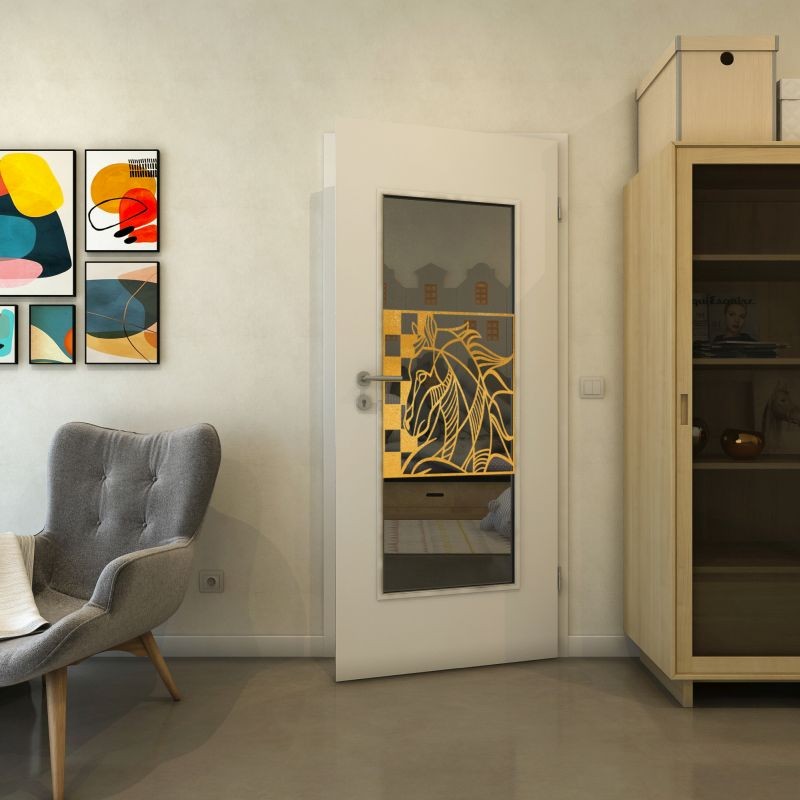 Lichtausschnitt - Fineprint Modell 137 Gold auf Grauglas