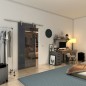 Glasschiebetür PIPE-LINE - Fineprint Modell 021 Schwarz auf Grauglas
