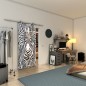 Glasschiebetür PIPE-LINE - Fineprint Modell 023 Weiss auf Grauglas Glasschiebetür PIPE-LINE - Fineprint Modell 023 Weiss auf Grauglas