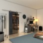 Glasschiebetür PIPE-LINE - Fineprint Modell 128 Schwarz auf Grauglas Glasschiebetür PIPE-LINE - Fineprint Modell 128 Schwarz auf Grauglas