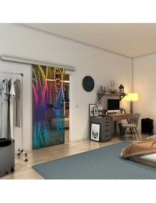 Glasschiebetür SLIM-LINE - Fineprint Model 040 Verlauf auf Grauglas