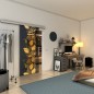 Glasschiebetür SLIM-LINE - Fineprint Modell 086 Gold auf Grauglas Glasschiebetür SLIM-LINE - Fineprint Modell 086 Gold auf Grauglas