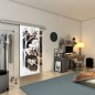 Glasschiebetür SLIM-LINE - Fineprint Modell 110 Weiss auf Grauglas Glasschiebetür SLIM-LINE - Fineprint Modell 110 Weiss auf Grauglas