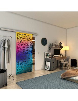 Glasschiebetür SLIM-LINE - Fineprint Model 168 Verlauf auf Grauglas
